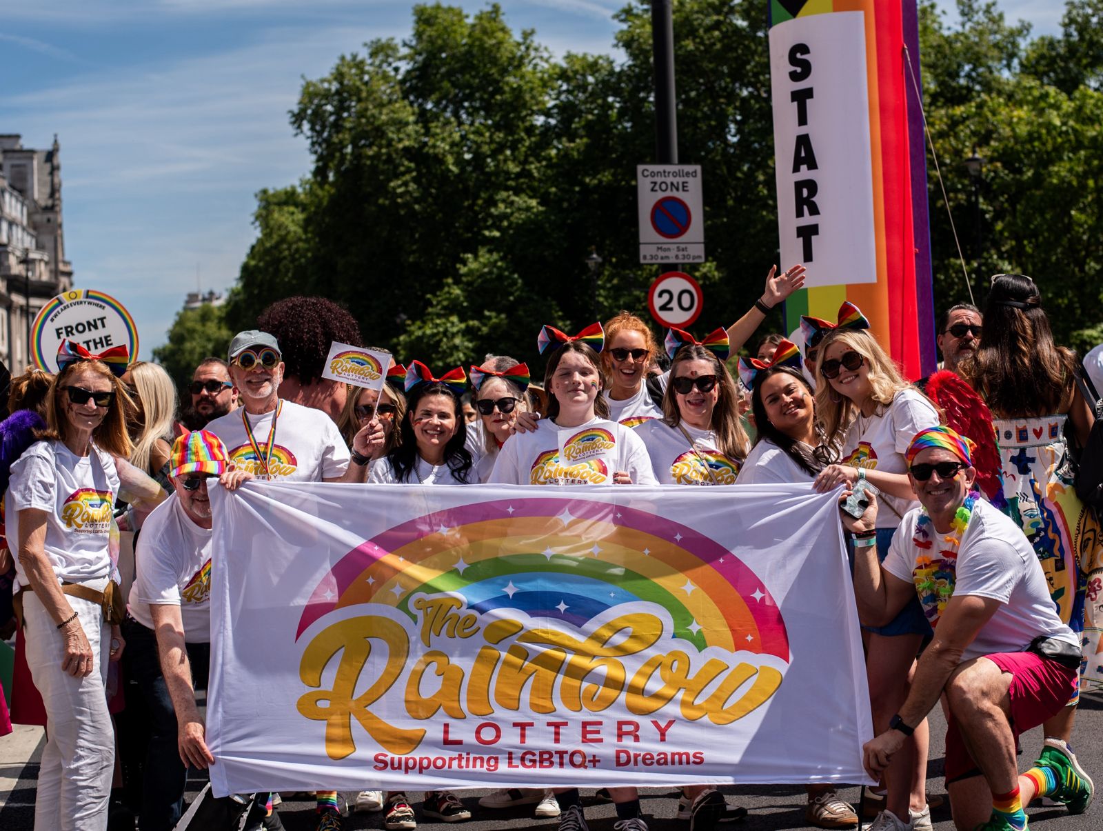 RAINBOW LOTTERY TEAM AT THE START OF PRIDE-IN-LONDON