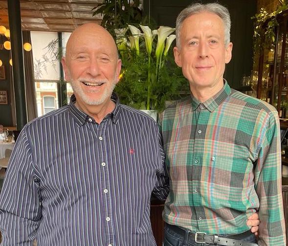 Tom Gattos with Peter Tatchell following news of a Rainbow Lottery supporter winning £25,000.
